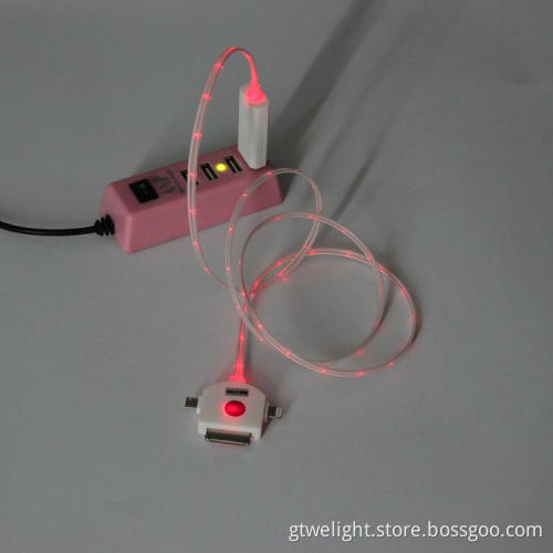 3in1 Light up USB Cable Charger for iPhone iPad Samsung Many Smartphones